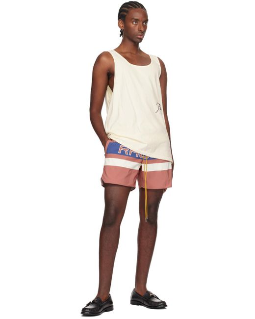 Rhude Multicolor Off-white Embroidered Tank Top for men