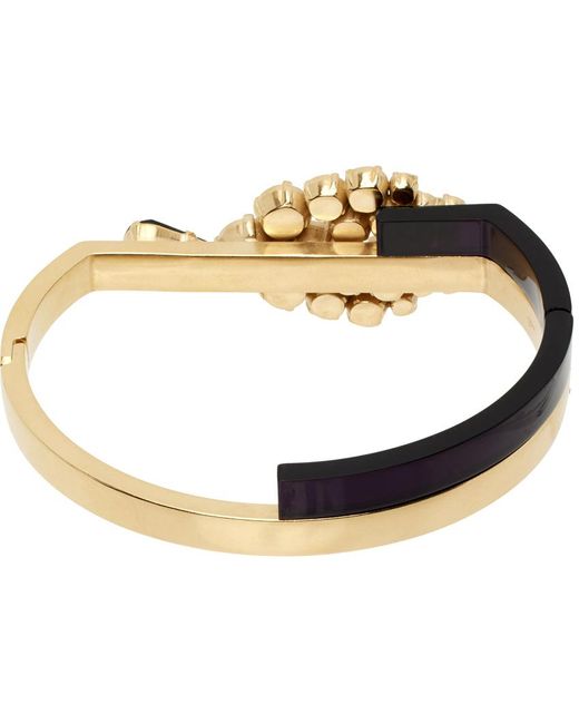 Maison Margiela Gold & Black Crystal Bracelet