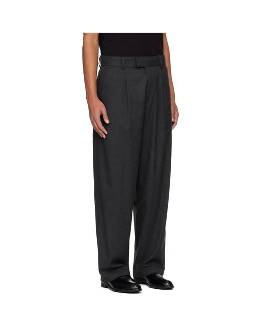 HUGO Black Flannel Trousers for men