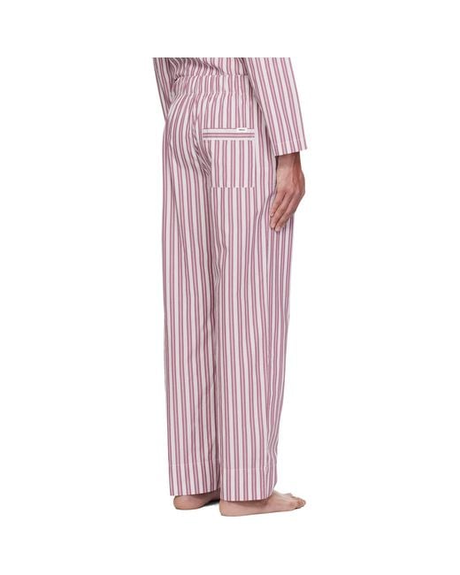Tekla Red Poplin Pyjama Pants for men