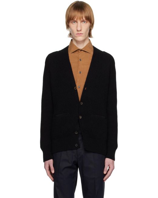 Zegna Black Button-down Cardigan for men