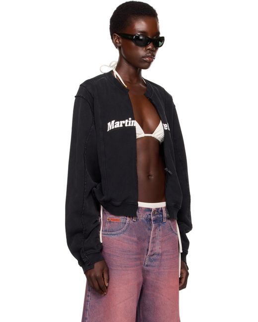 Martine Rose Black Ssense Exclusive Shrunken Zip Up Crew Jacket