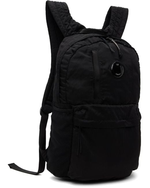 C P Company Black Nylon B Backpack for men