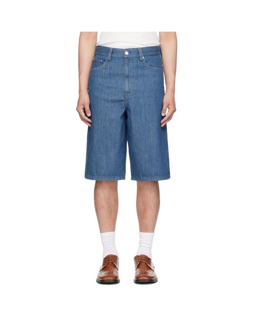 A.P.C. Blue Westland Denim Shorts for men