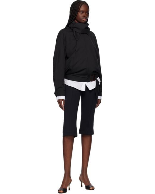 RECTO. Black Stretch Midi Length Fitted Trousers