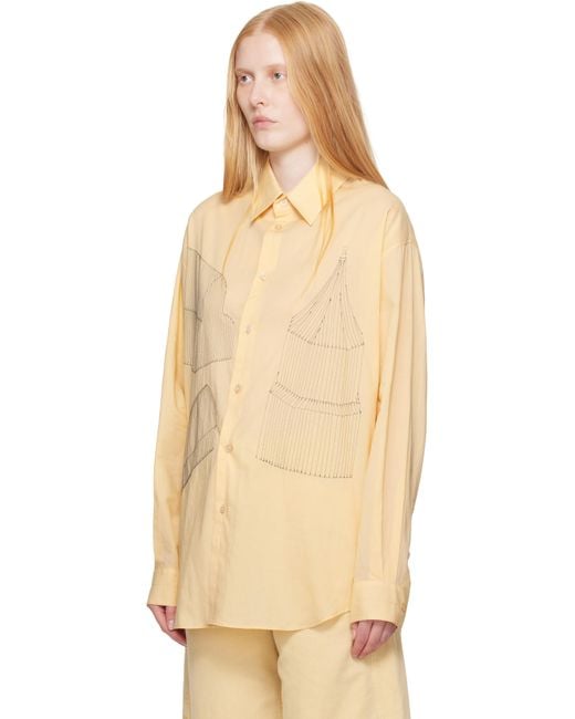 Lemaire イエロー Philippe Weisbecker リラックス シャツ Natural