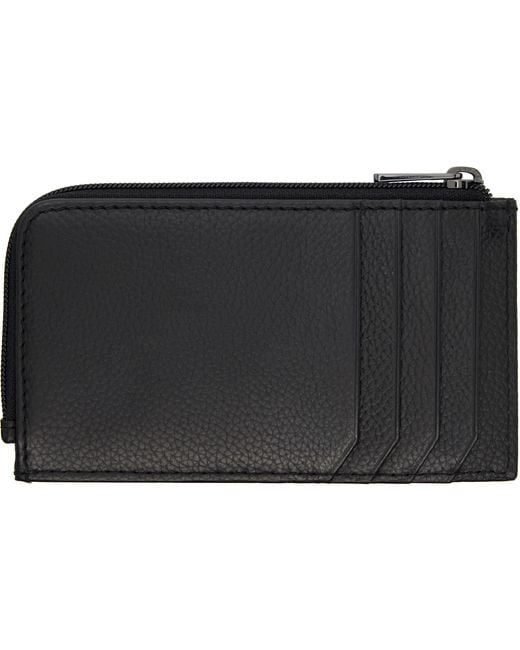 HUGO Black Stacked Logo Card Holder for men