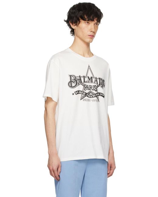 Balmain White Star T-shirt for men