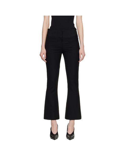 Courreges Black Heritage Cropped Bootcut Trousers