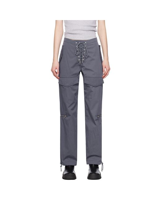 Dion Lee Blue Gray Hiking Pocket Trousers