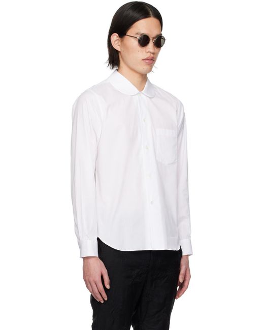 COMME DES GARÇON BLACK White Comme Des Garçons Peter Pan Collar Shirt for men