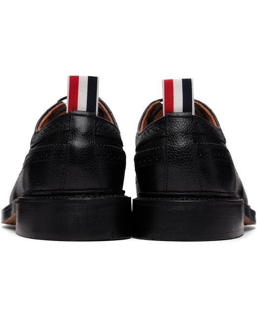 Thom Browne Black Leather Sole Longwing Brogues for men