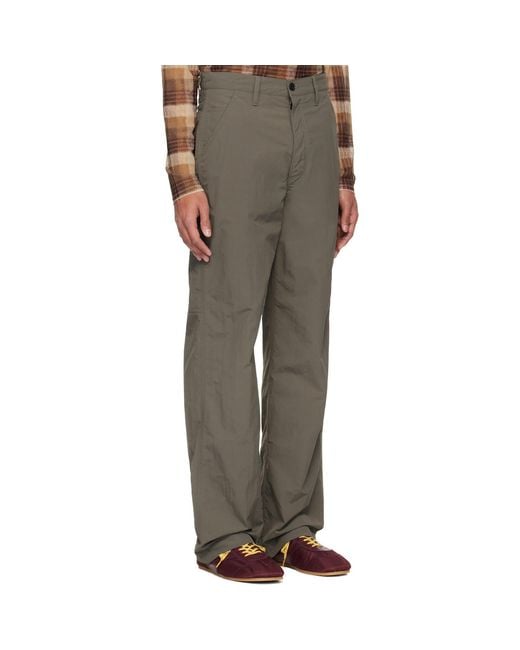 Dries Van Noten Multicolor Khaki Crinkle Cargo Pants for men