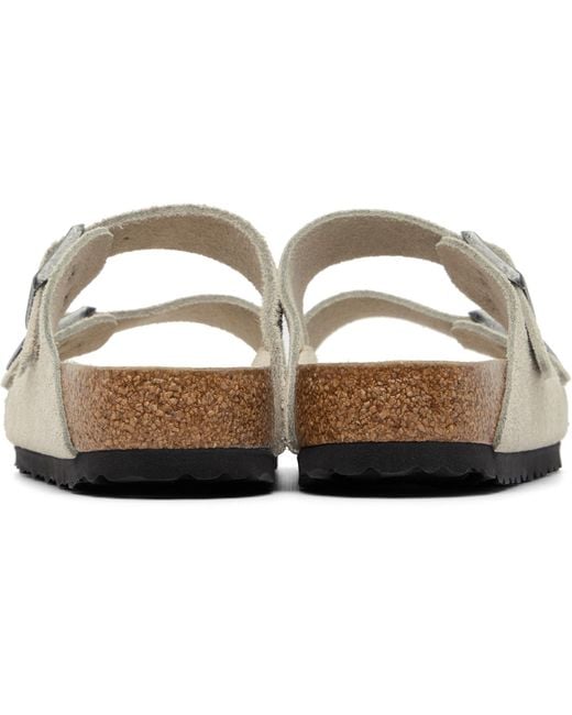 Birkenstock White Taupe Regular Arizona Soft Footbed Sandals