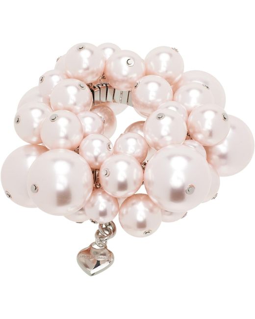 August Barron Pink Puffed Faux-Pearl Bracelet