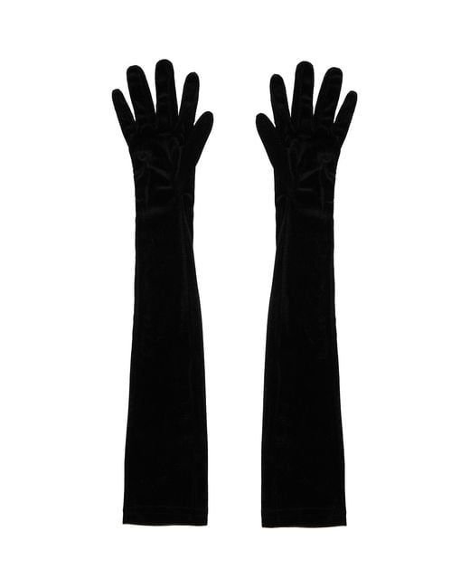 Anna Sui Black Velvet Mesh Gloves