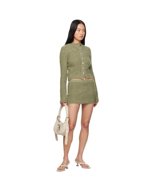 GUIZIO Green Palmyra Knit Miniskirt