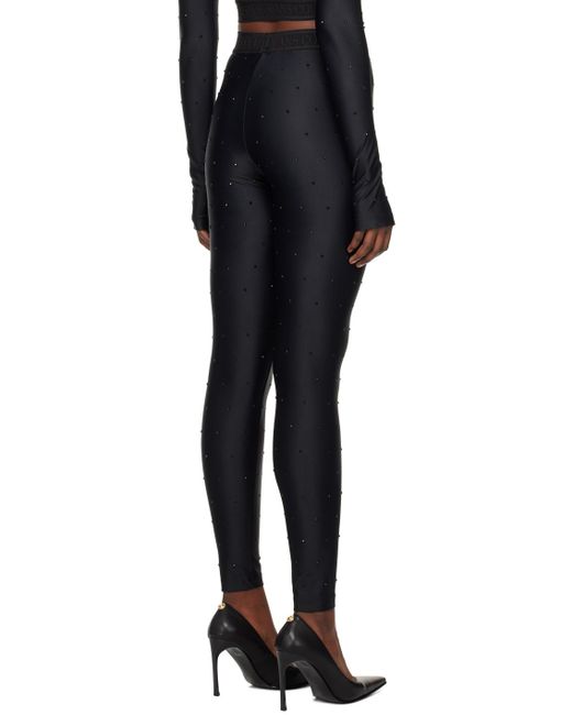 Versace Black Crystal leggings