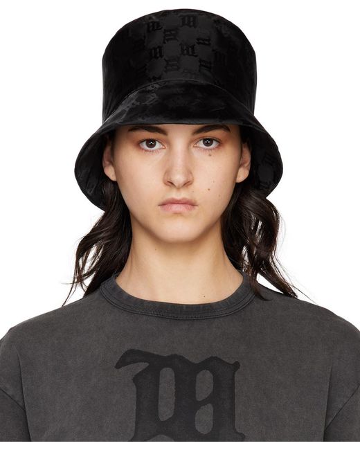 M I S B H V Black Monogram Bucket Hat