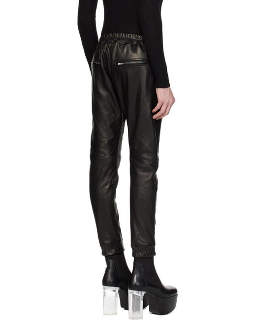Rick Owens Black Luxor Leather Pants for men