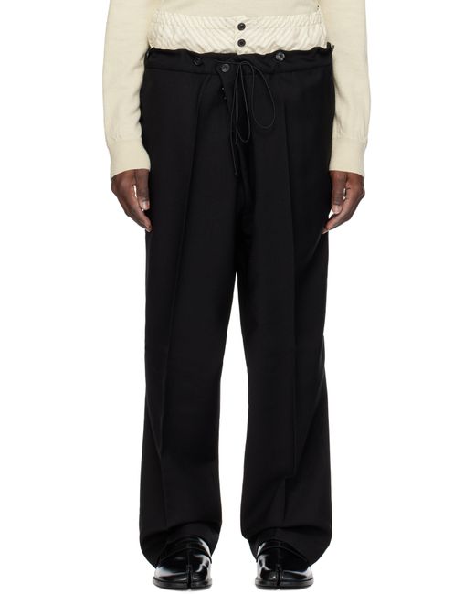メンズ Maison Margiela ブラック レイヤード トラウザーズ Black