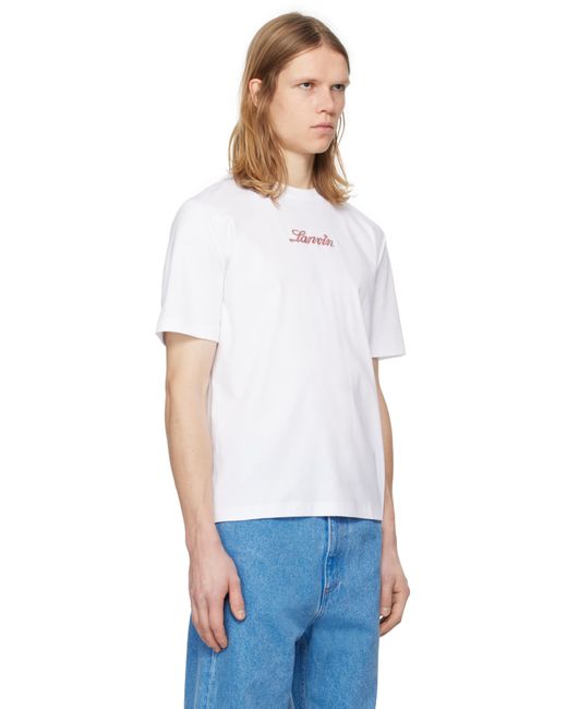 メンズ Lanvin ホワイト Bouclette Script ロゴ Tシャツ White