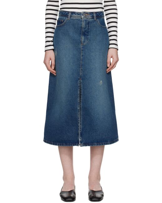 A.P.C. Blue Georgia Denim Midi Skirt