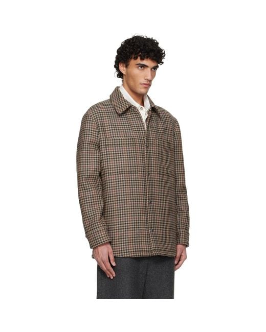A.P.C. Brown Tweed Overshirt for men