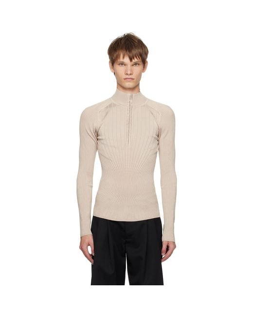 Mugler Black Hook-And-Eye Ribbed Top for men