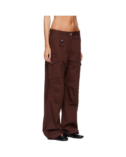 Ganni Brown Cotton Cargo Pants