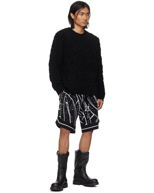 RTA Black Drawstring Shorts for men