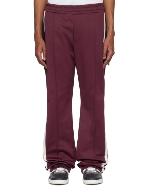 Ferragamo Red Burgundy Contrasting Bands Sweatpants for men