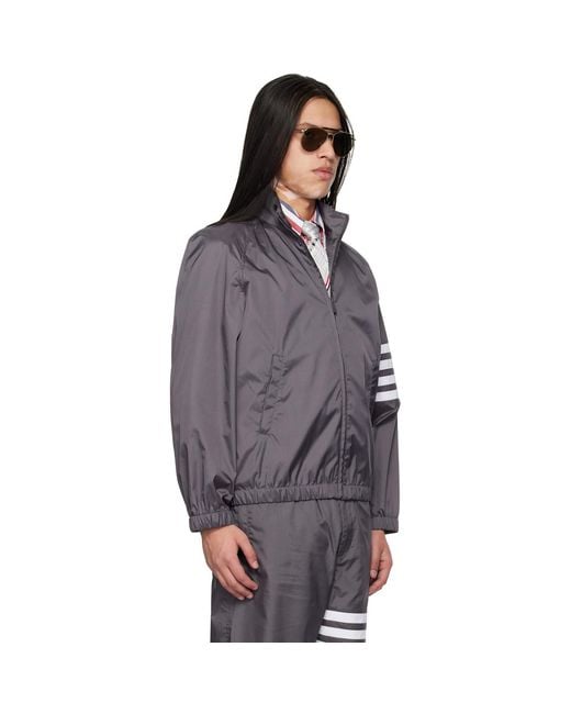 Thom Browne Purple Shiny Ripstop Raglan-Bar Track Jacket for men