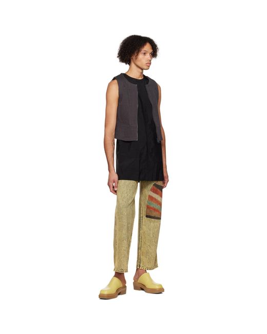 Eckhaus Latta Black Crewneck Tank Top for men