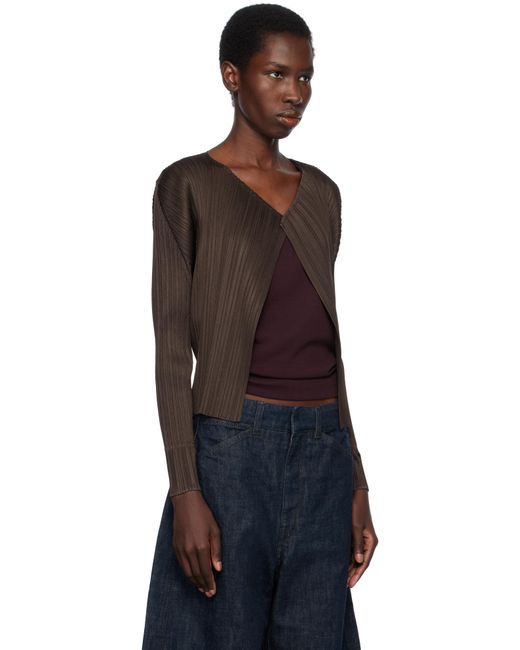 Pleats Please Issey Miyake Black Monthly Colors March Cardigan