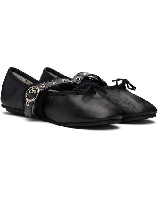 Repetto Black Twist Mary Jane Ballerina Flats