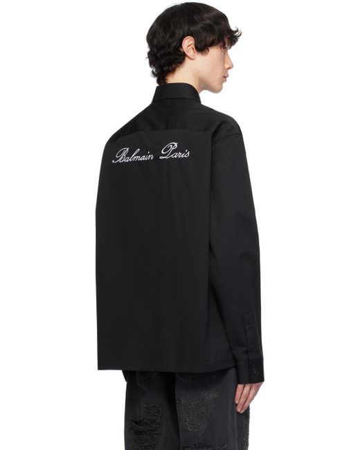 Chemise noire à logos Balmain pour homme en coloris Black
