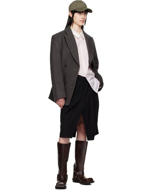 Acne ブラック Suit ビスコース ミディアムスカート Black