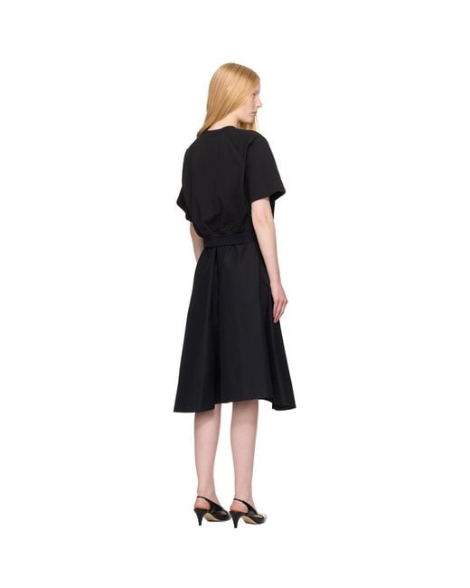 3.1 Phillip Lim Black Short Sleeve French Terry Combo Midi Dress