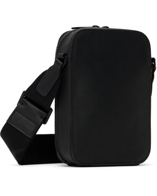 Paul Smith Black Straw-Grain Embossed Leather Flight Pouch for men