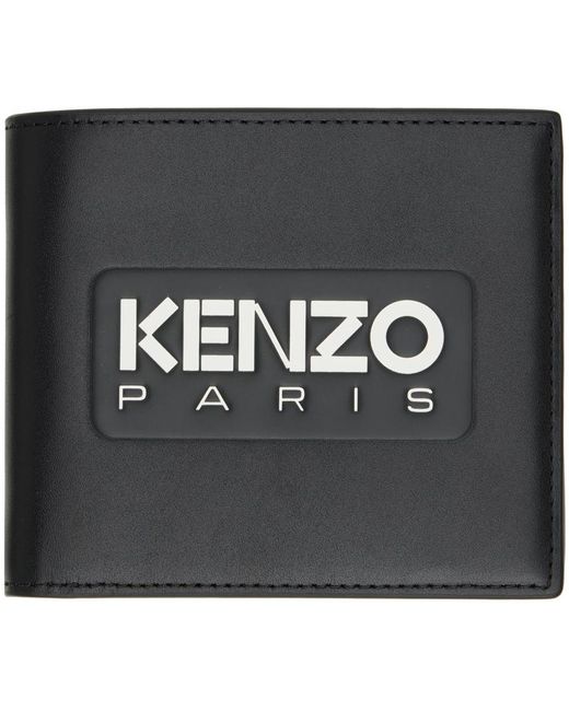 Portefeuille noir en cuir à logo gaufré KENZO pour homme en coloris Black
