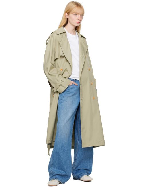 The Row Multicolor Green June Trench Coat