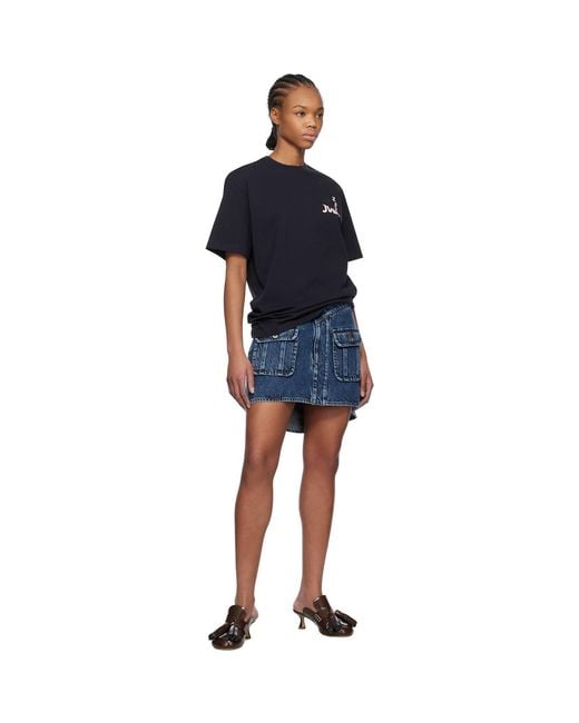 J.W. Anderson Blue Curved Patch Pocket Denim Miniskirt