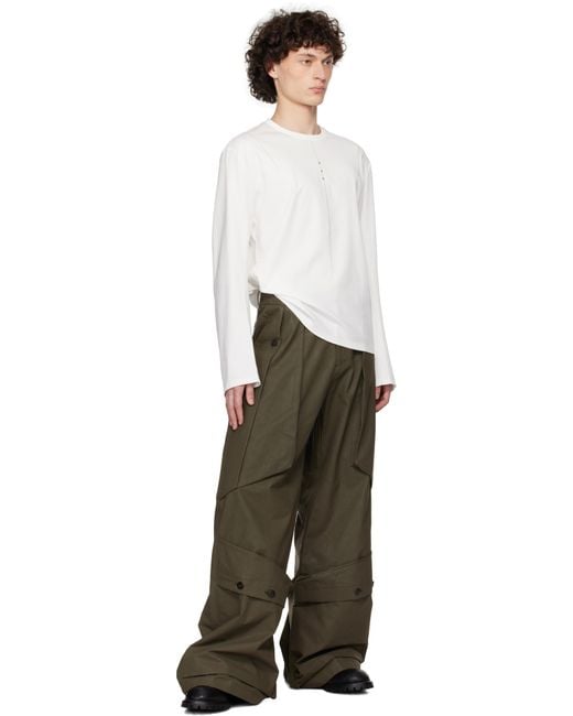 Pantalon Ample Kaki En Toile Enduite CARNET ARCHIVE pour homme en coloris Green