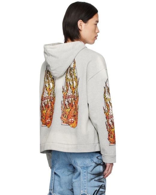 Who Decides War Multicolor Flame Glass Hoodie for men