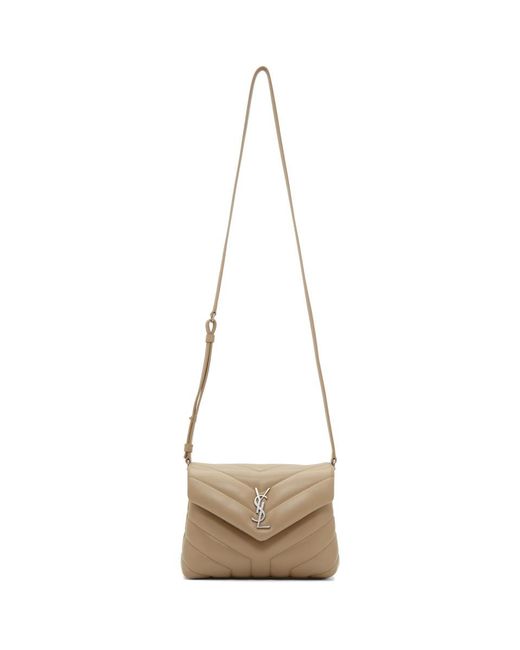 Saint Laurent Beige Quilted Toy Loulou Strap Bag in Natural Lyst