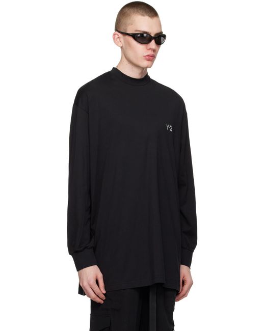 T-shirt à manches longues noir à col cheminée Y-3 pour homme en coloris Black