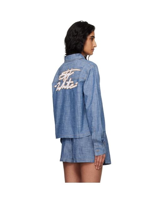 Off-White c/o Virgil Abloh Blue Chambray Pajama Shirt