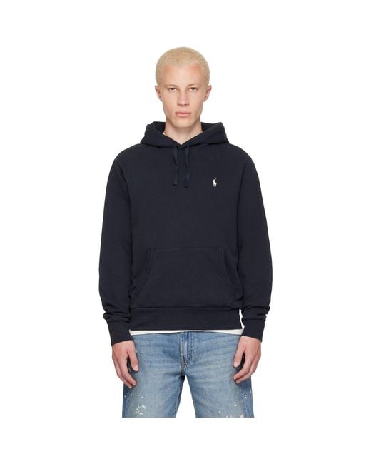 Polo Ralph Lauren Blue Embroidered Logo Hoodie for men