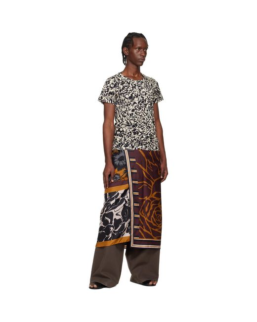Dries Van Noten Multicolor Off- & Fitted Cotton T-Shirt for men